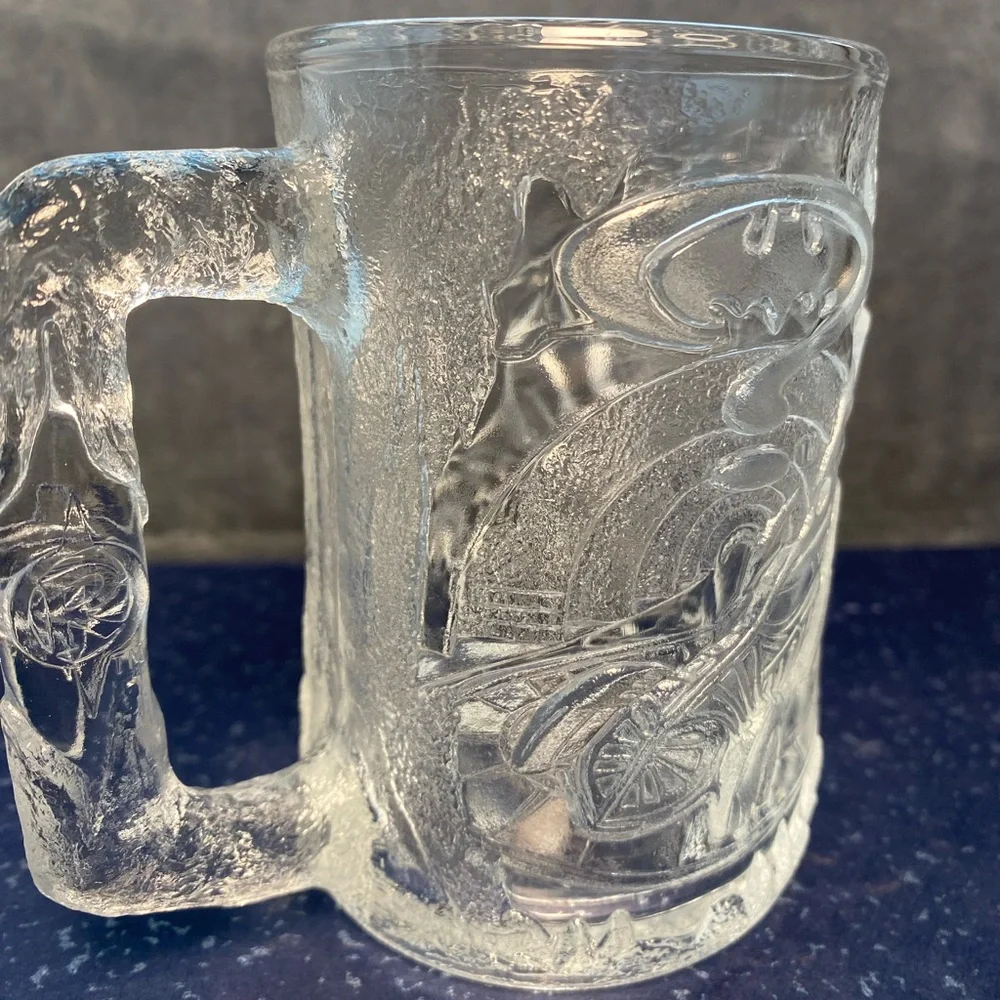 Set 1995 McDonald’s Clear Glass Mugs “Batman” & “Robin” Batman Forever